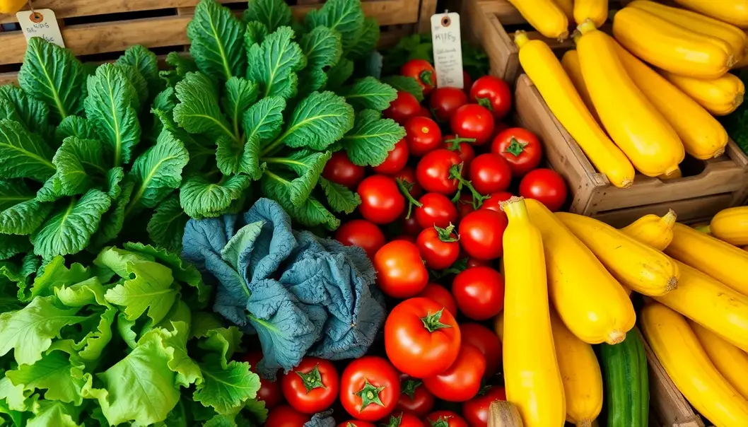 A selection of fresh produce at a farmer’s market, offering quality ingredients for creating gourmet meals.